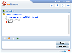 Transfer file in any format and could preview images in 123 Web Messenger.